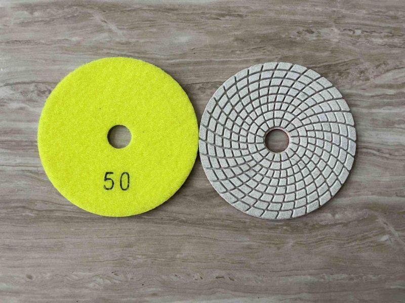 Yellow Polishing Pad Wet and Dry Hand Tools for Stone DIY 4"