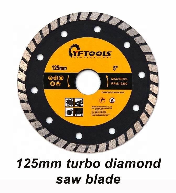 5 Inch Diamond Turbo Cutting Disc for Cutting Concrete Granite