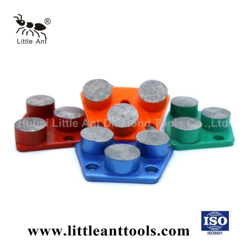 3 Hole Terrazzo Diamond Magnetic Grinding Shoes with Three Button