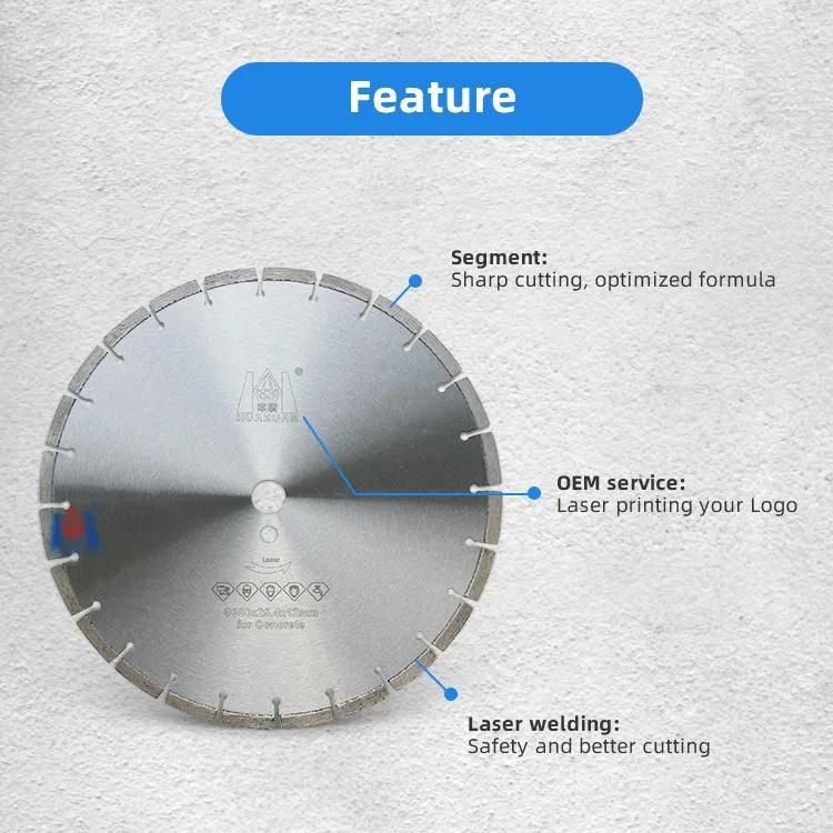 Manufacture Direct 350mm Laser Welded Diamond Slot Saw Blade for Asphalt Cutting