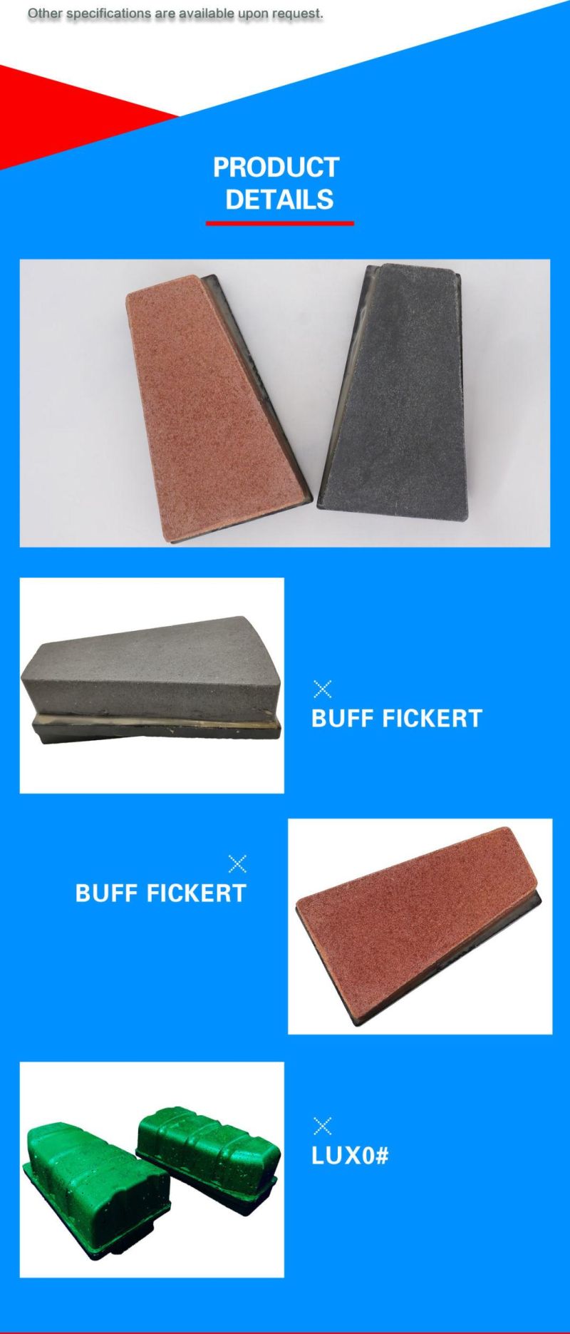 Super Fickert Type Abrasive Buff Tools for Granite&Quartz Stone Grinding