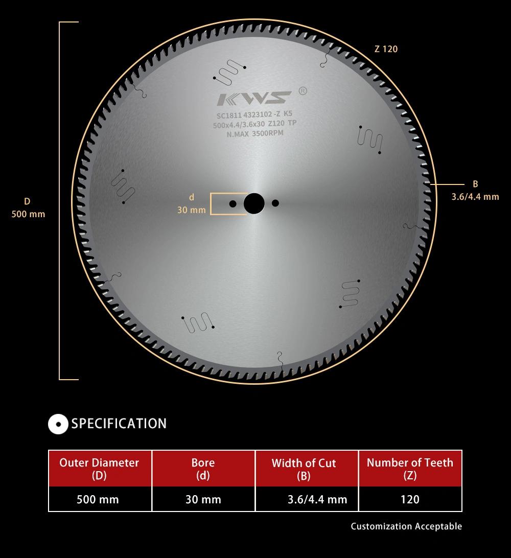 Kws PCD Circular Saw Blades for Cutting Aluminum Profile