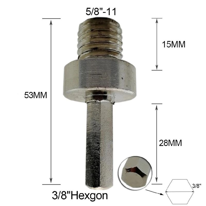 Adapter M14 Male Thread to 3/8 Hexagon Shank for M14 Drill Core Bits Grinding Disc