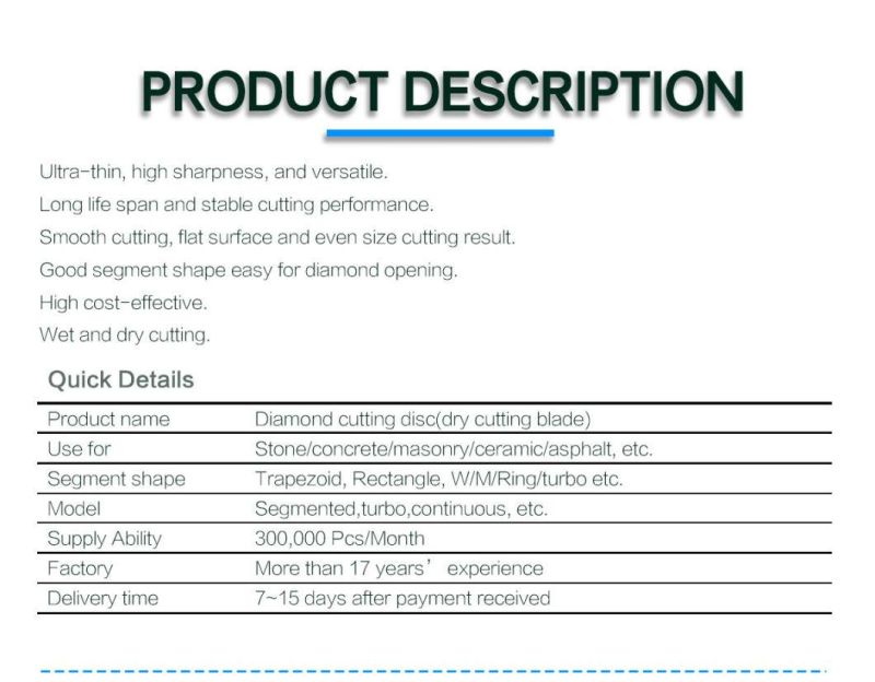 230mm Segmented Cutter Disc Saw Blade Sintered Brazed Segmented Blades