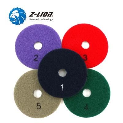 5 Step 100mm Resin Bond Dry Polishing Pads for Grinding Granite&Marble