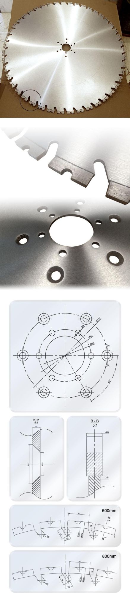 Large Size 56" Wall Saw Blade Laser Welded Diamond Tools for Concrete Rein Forced Concrete