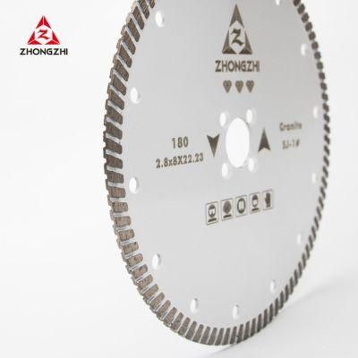 7&prime;&prime; Sintered Narrow Continuous Turbo Rim Diamond Blade for Stone Fast Cutting