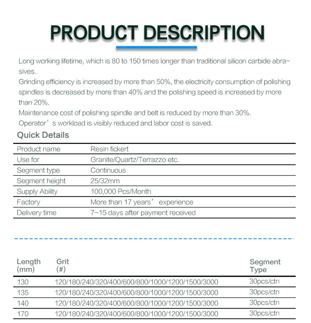 Innovative Technology Resin Bond Diamond Fickert for Natural Stone