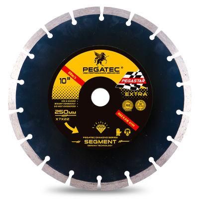 Diamond Cutting Disc 10&quot; 250mm Dry Cutting Diamond Angle Grinder Saw Blade for Stone Brick Concrete Marble Granite