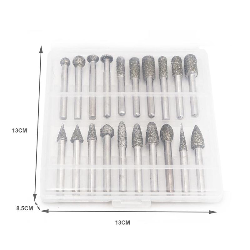 Electroplated Diamond Grinding Bits / Grinding Heads/Carving Bits/Grinding Burrs in a Plastics Container