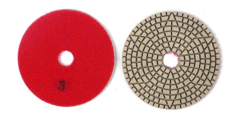 4" Diamond Abrasive Toolings 3 Step Polishing Pad for Stone Marble Grinding