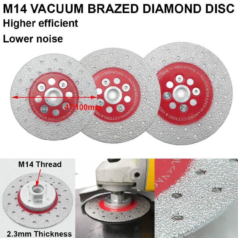 115mm M14 Double Sided Vacuum Brazed Diamond Cutting Grinding Disc Cup Wheel for Concrete Granite Marble Stone Tile