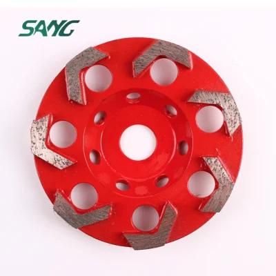 Diamond Cup Wheel Disc Arrow Segment Sharpeness for Concrete Polishing