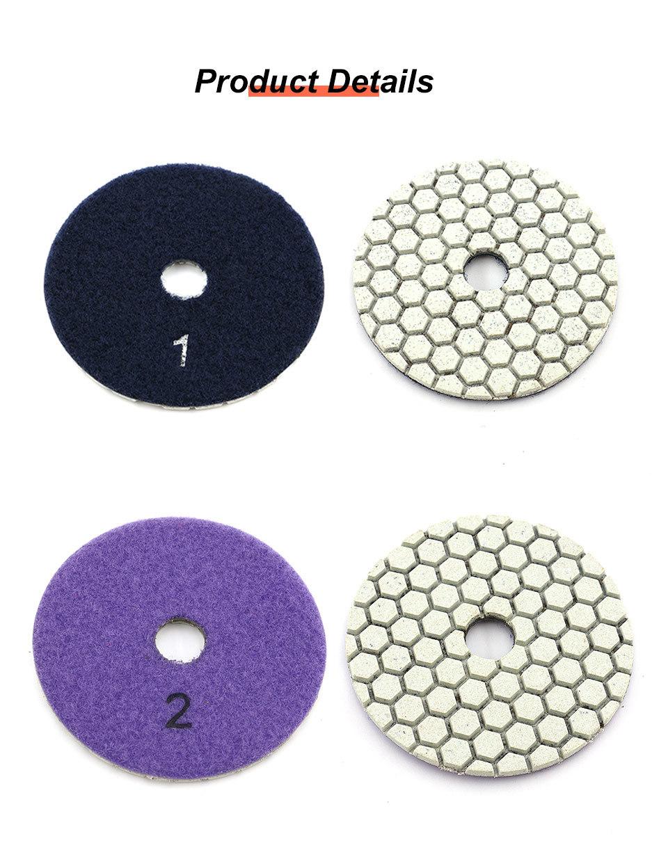 4inch 5 Step Dry Polishing Pads for Stone Granite Concrete Grinding