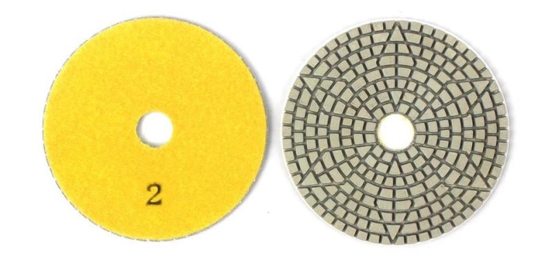 Zlion 4 Inch 3 Step Polishing Pads Stone Abrasive Grinding Wheel Wet Use for Granite Marble