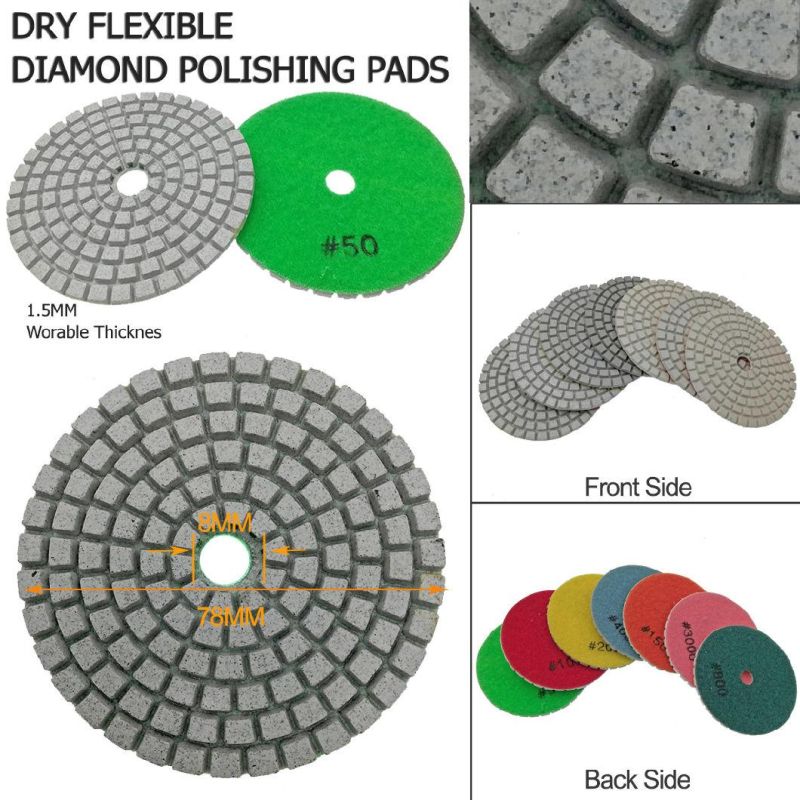 3" White Bond Polishing Pads for Marble & Granite