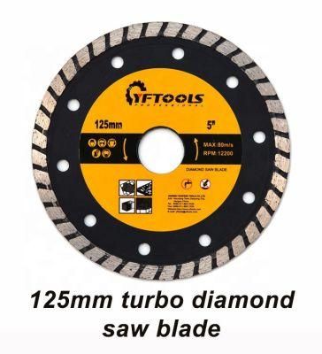 5 Inch Diamond Turbo Cutting Disc for Cutting Concrete Granite