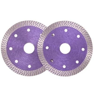 Qifeng Manufacturer Power Tools Leaf Pattern 105mm 110mm 114mm Sintered Diamond Turbo Saw Blade for Tiles Cutting