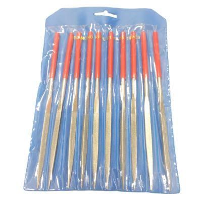 10PCS Electroplated Diamond Hand File Tools Diamond Coated Needle Triangle File Set for Wood Metal Work