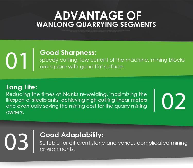 Granite Quarry Segments for Granite Quarrying Stone Cutting Machine