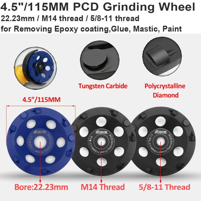 PCD Grinding Cup Wheel Polycrystalline Diamond Grinding Wheel for Removing Epoxy Coating, Glue, Mastic, Paint