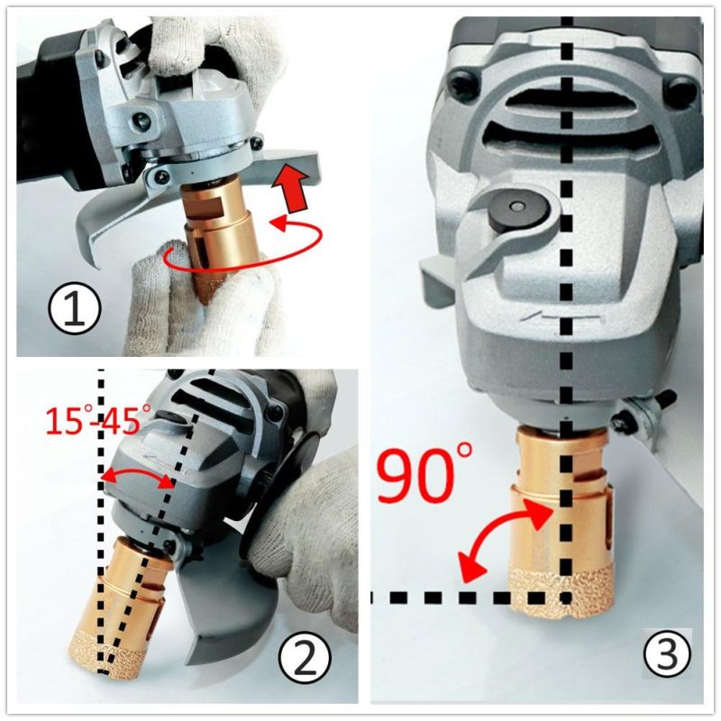 Shdiatool Dia 20mm Vacuum Brazed Diamond Drilling Bits With15mm Diamond Height for Granite Marble Ceramic