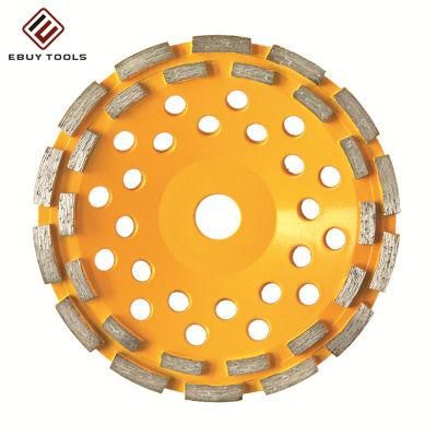 230mm Double Row Yellow Diamond Cup Grinding Wheel