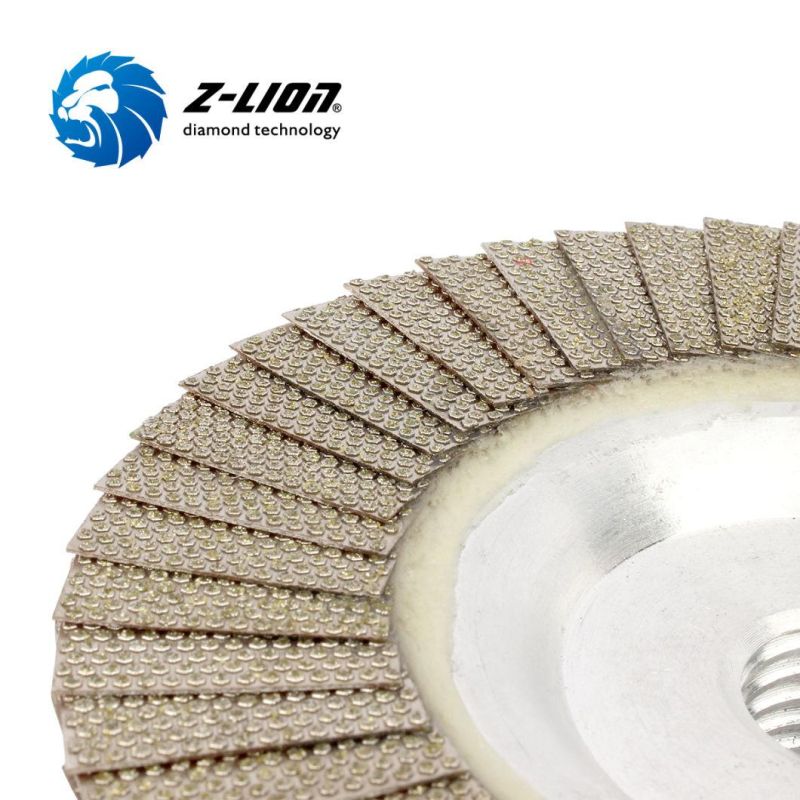 Zlion Electroplated Diamond Abrasive Flap Disc for Stone Granite Polishing