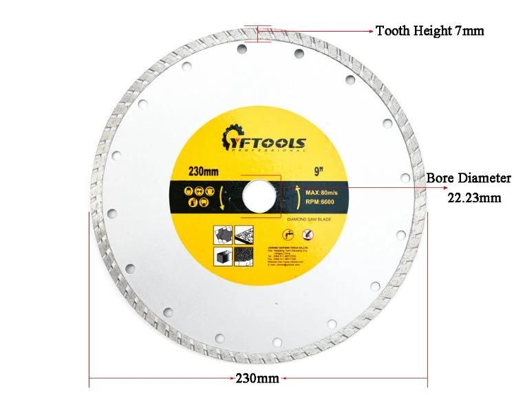 Circular Turbo Diamond Saw Blade 230mm for Stone