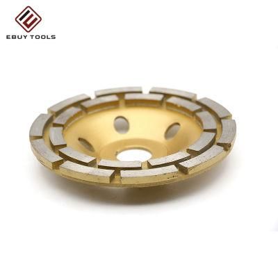 Concrete and Stone Polish Segmented Turbo Double Row Diamond Cup Grinding Wheel