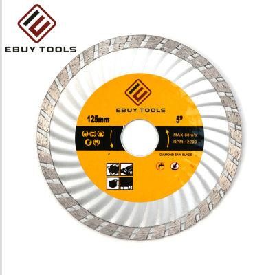 125mm Strengthen Turbo Wave Diamond Saw Blade for Marble Cutting