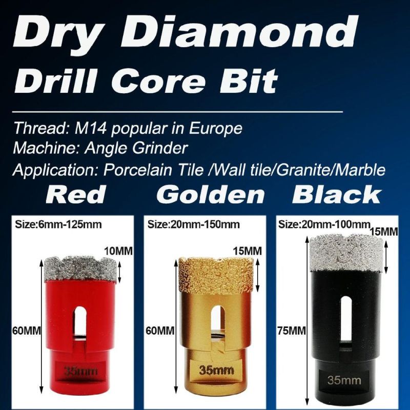 vacuum Brazed Diamond Dry Drilling Bits with Hex Shank