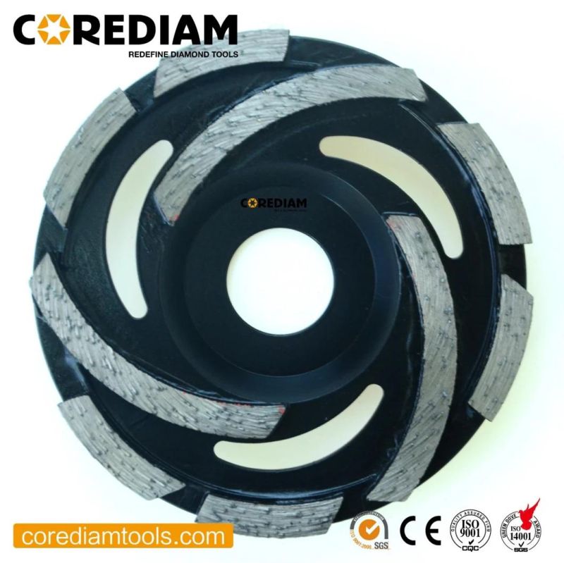 All Size Silver Brazed Grinding Abrasive Wheel with Cyclone Segments in Your Need/Diamond Grinding Cup Wheel/Tooling