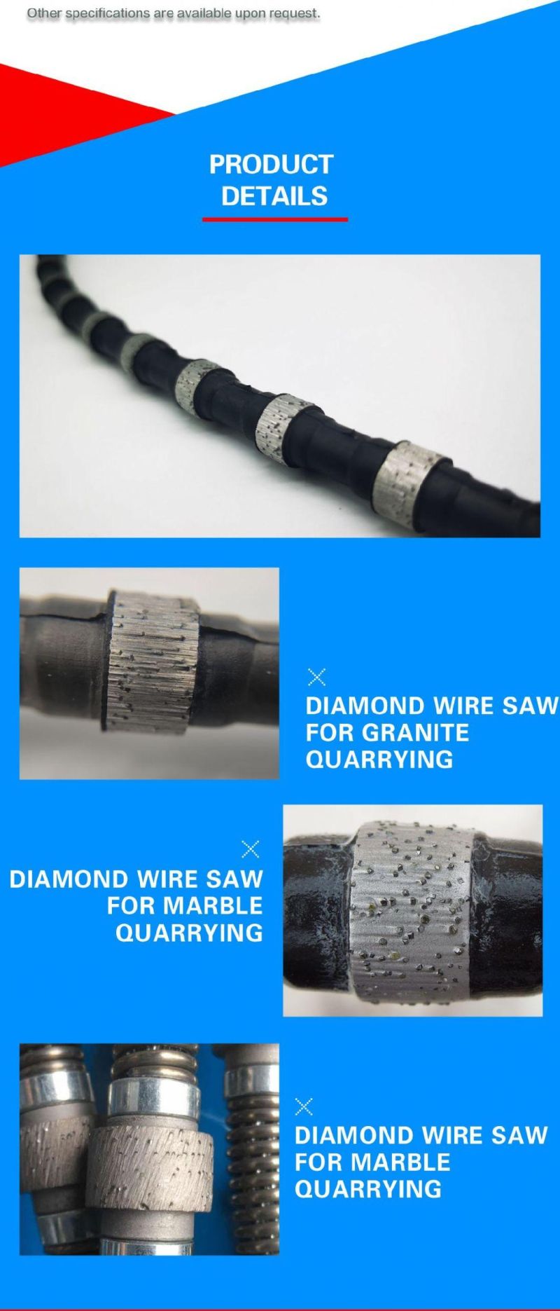 Marble Diamond Wire Saw for Quarry Wire Rope Rubber Spring Wire Saw