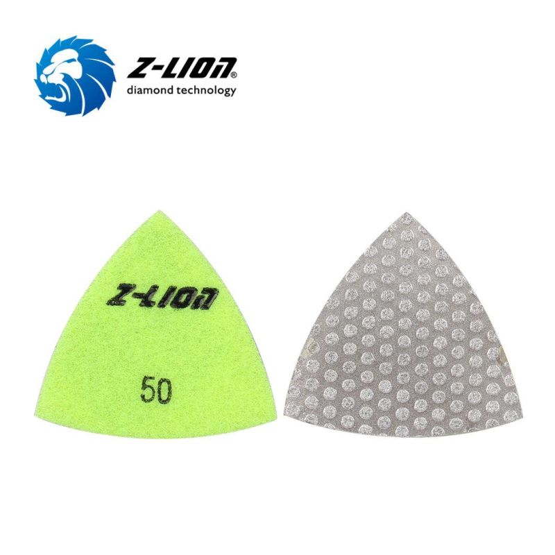 3" Vacuum Brazed Triangular Diamond Polishing Pads for Stone Concrete Grinding