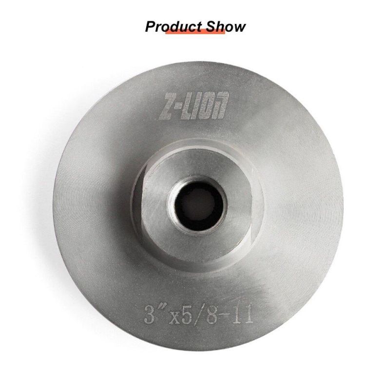 3" Aluminum Angle Grinder Abrasive Tool Hook & Loop Backer Pad for Flexible Diamond Polishing Pad