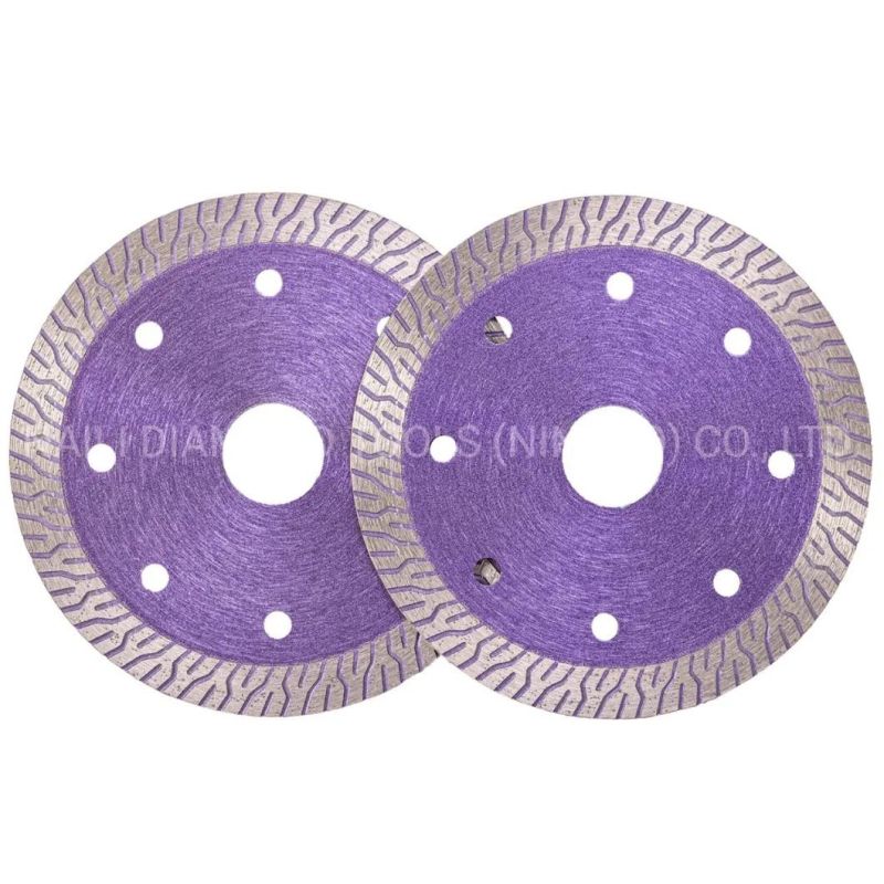 Qifeng Manufacturerleaf Pattern 105mm Turbo Diamond Wave Cutting Disc/Saw Blade/Ceramics Blade/Tiles Blade