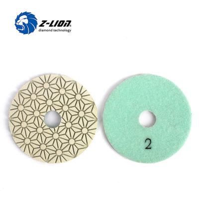 4in Resin 3 Step Diamond Wet Flexible Polishing Pads Foe Stone