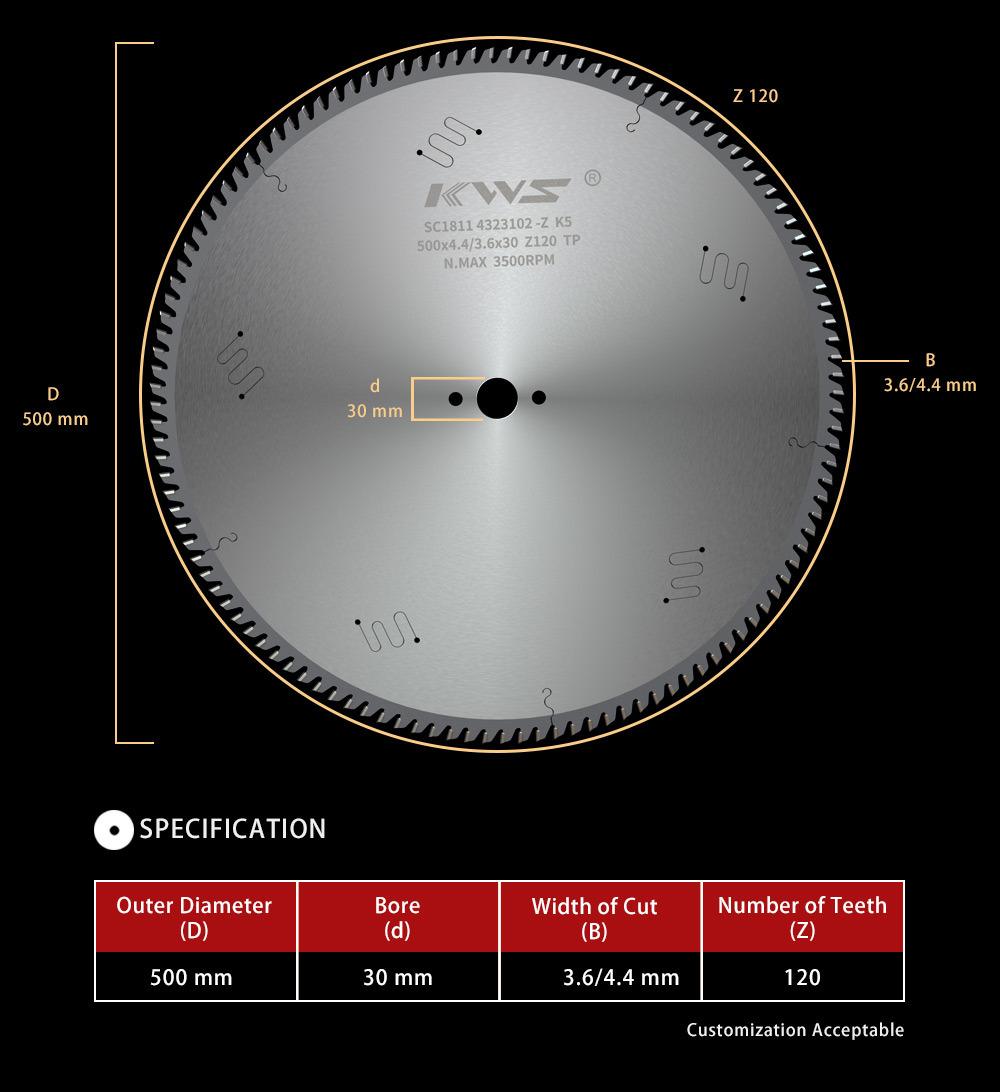 Kws PCD Circular Saw Blade for Aluminum Cutting