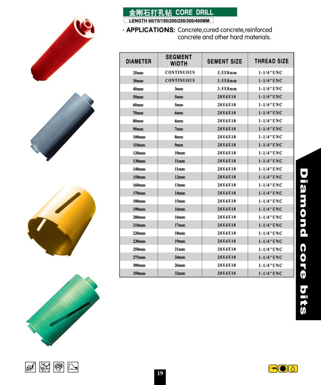 Silver Brazed Diamond Core Drill Bit for Granite