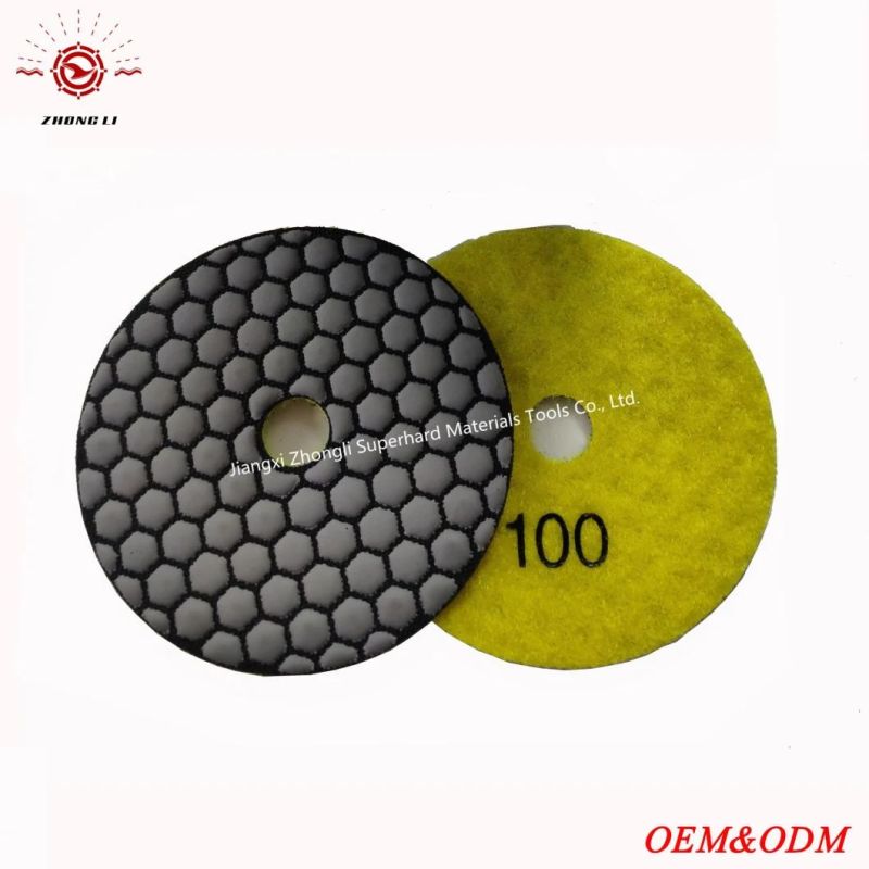 4 Inch Dry Diamond Flexible Polishing Pads Granite Marble Stone