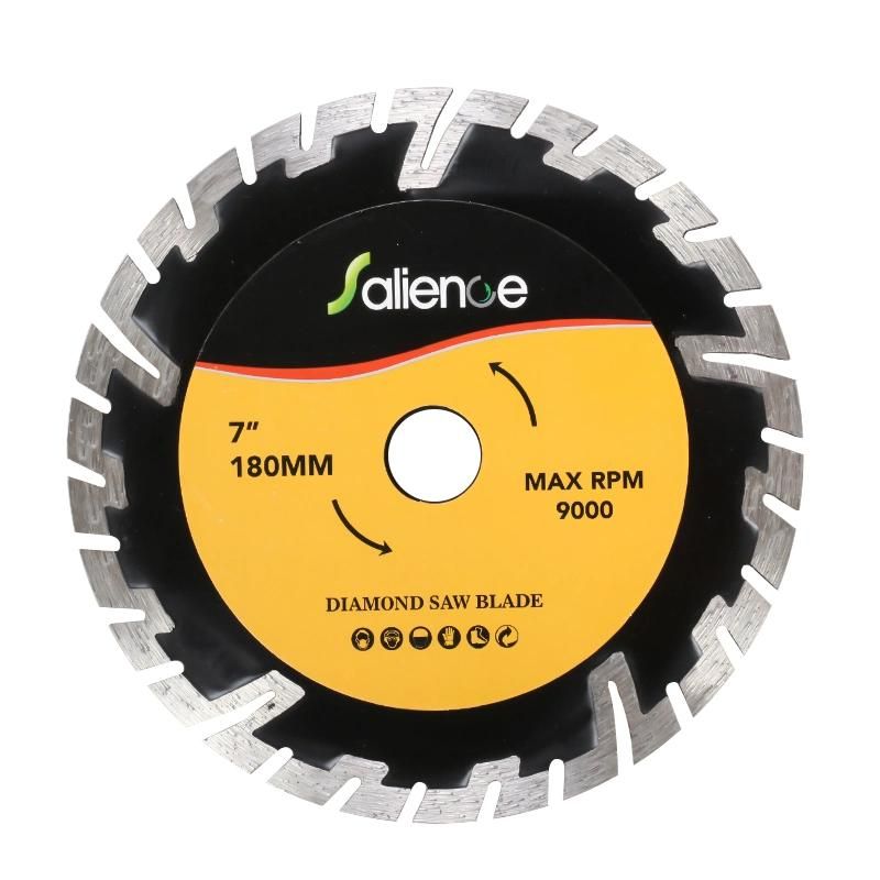 180mm 7 Inch Style Deep Teeth Diamond Circular Saw Blade with Productive Teeth for Dry and Wet Cutting Stone, Concrete, Granite