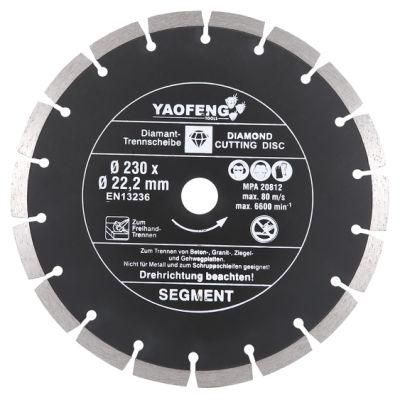 230mm 9in Cold-Pressed Segmented Diamond Saw Blades for Marble, Granite, Concrete, Stone Material Cutting