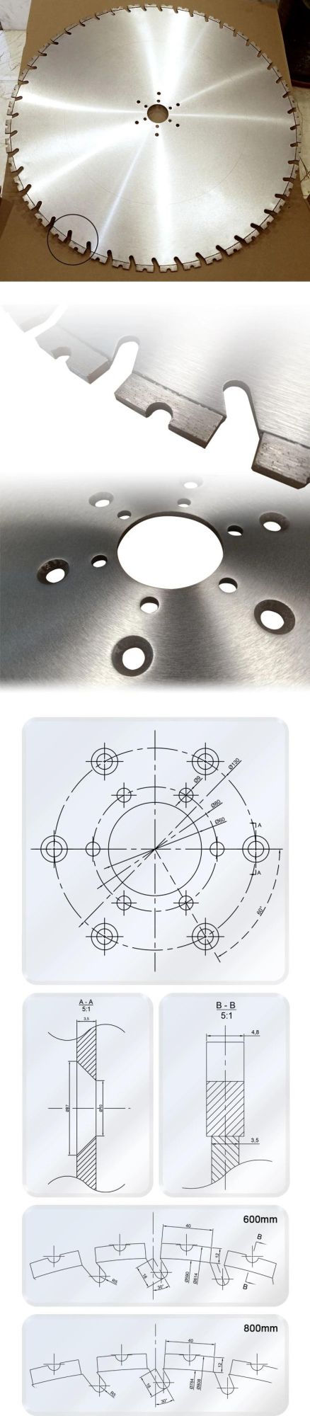 800mm Factory Direct Sell Diamond Laser Welded Floor Saw Blade