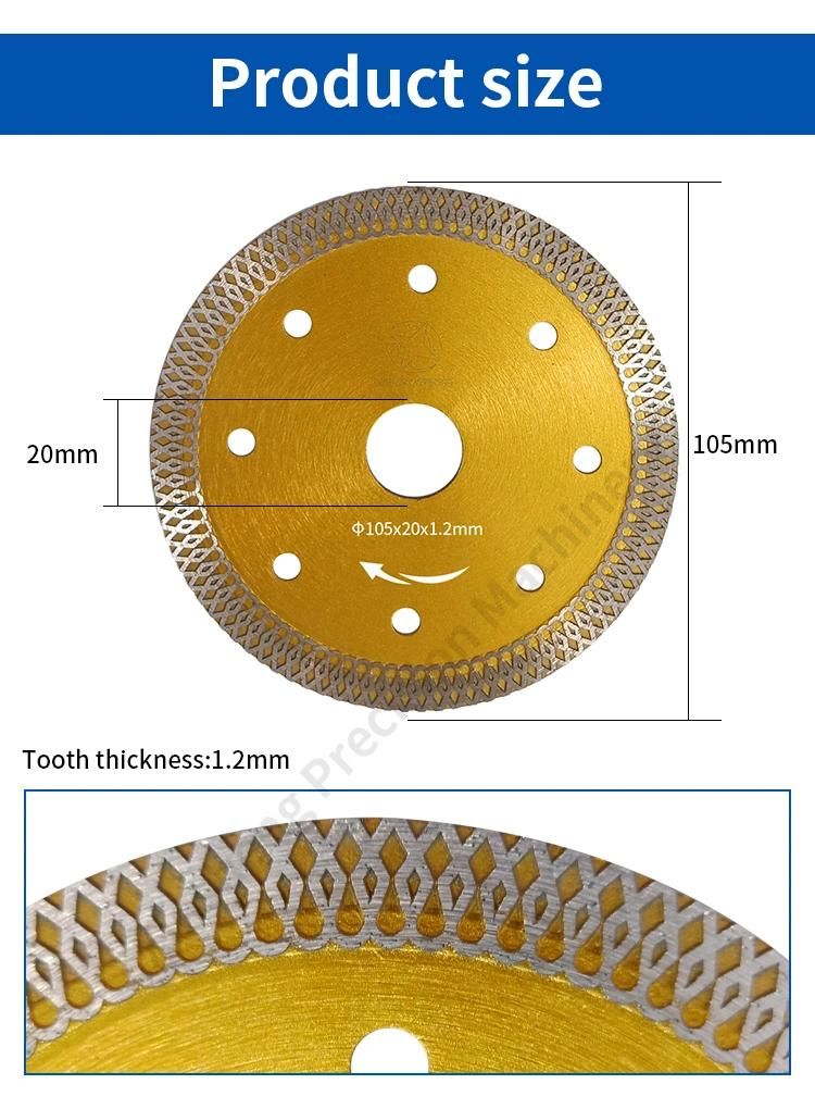 Hot Pressing Net Wave Ceramic Saw Blade Ceramic Tile Ceramic Marble Wet and Dry Cutting Saw Blade