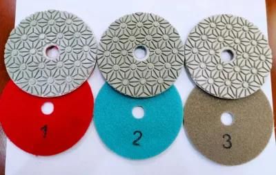 3PCS/Set 4&quot;/100mm 3 Step Diamond Polishing Pad for Granite, Marble