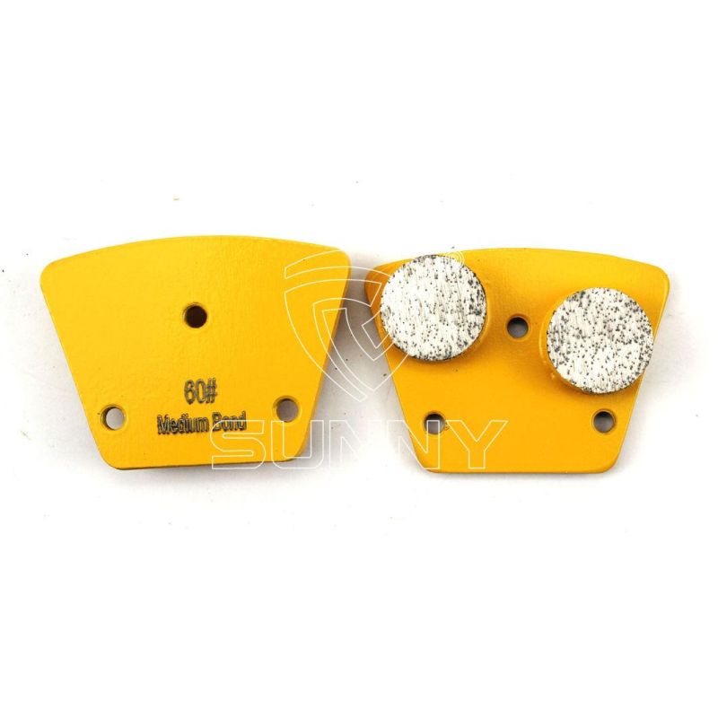 Trapezoid Diamond Grinding Shoes with Two Round Segments for Concrete