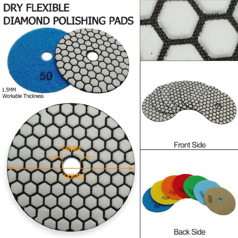 Dry Diamond Flexible Polishing Pads for Granite Marble Ceramic