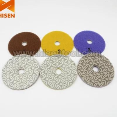 Premium 3 Steps 100mm Diamond Wet Polishing Pads for Granite