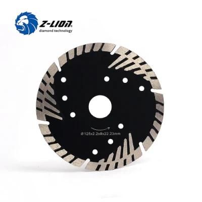 Zlion High Quality 125mm Triangle Segmented Disc Turbo Type Saw Blade for Dry Cutting